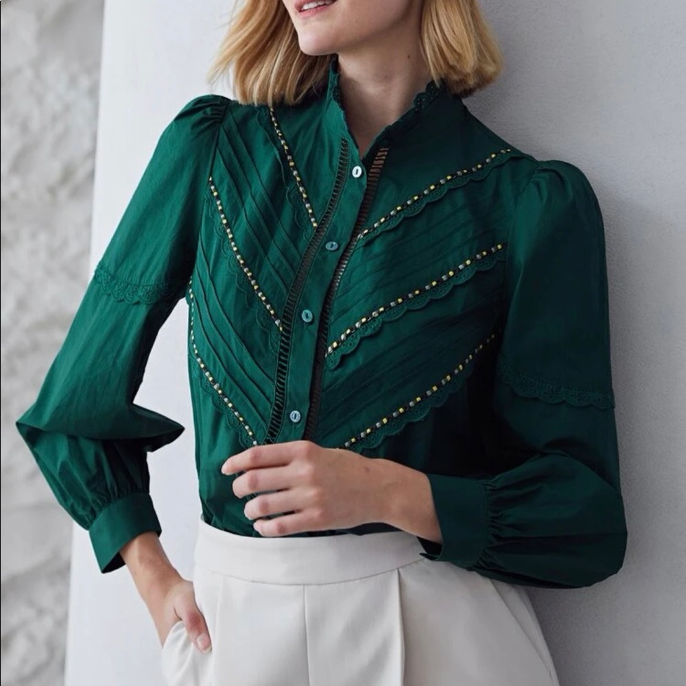 MOTF PREMIUM 100% COTTON BLOUSE / SIZE XS BUT FIT AS SMALL